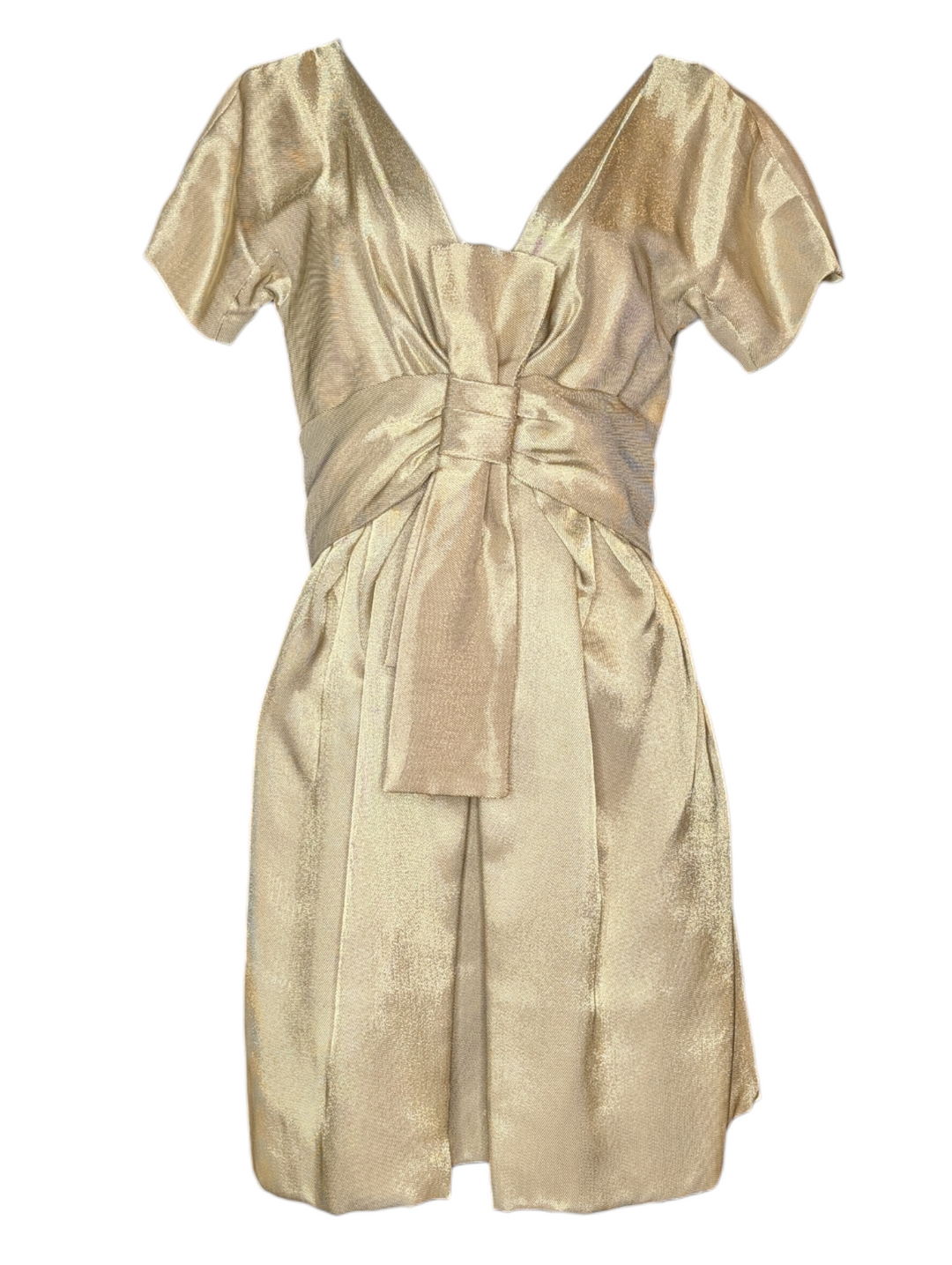 Alexander McQueen Gold Lamé Runway Cocktail Dress