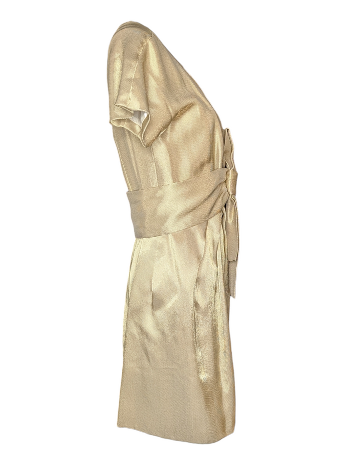 Alexander McQueen Gold Lamé Runway Cocktail Dress