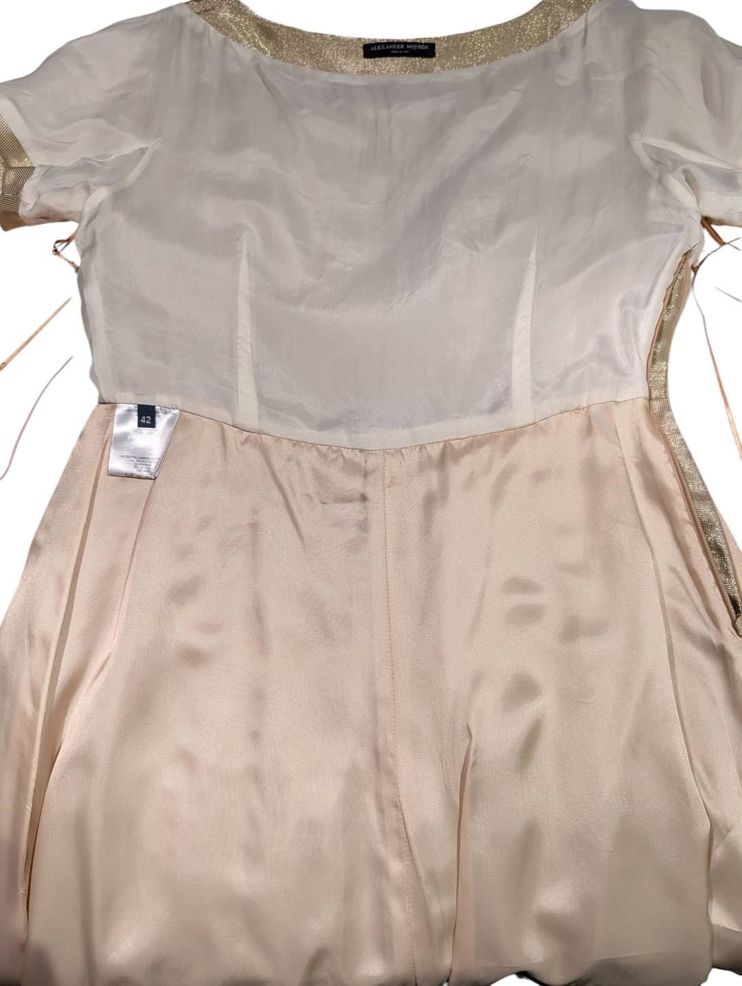 Alexander McQueen Gold Lamé Runway Cocktail Dress