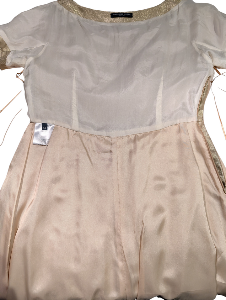 Alexander McQueen Gold Lamé Runway Cocktail Dress