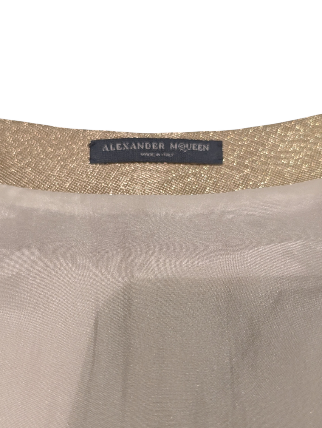 Alexander McQueen Gold Lamé Runway Cocktail Dress