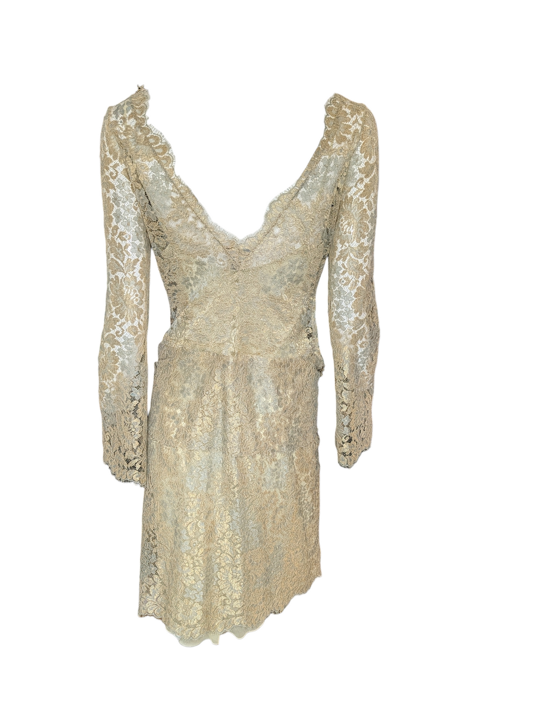 Blumarine 2002 Runway Gold Lace Dress