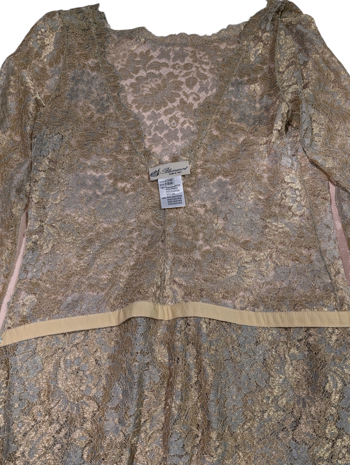 Blumarine 2002 Runway Gold Lace Dress