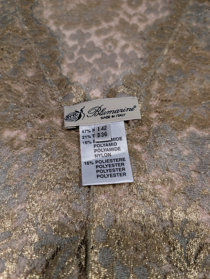 Blumarine 2002 Runway Gold Lace Dress