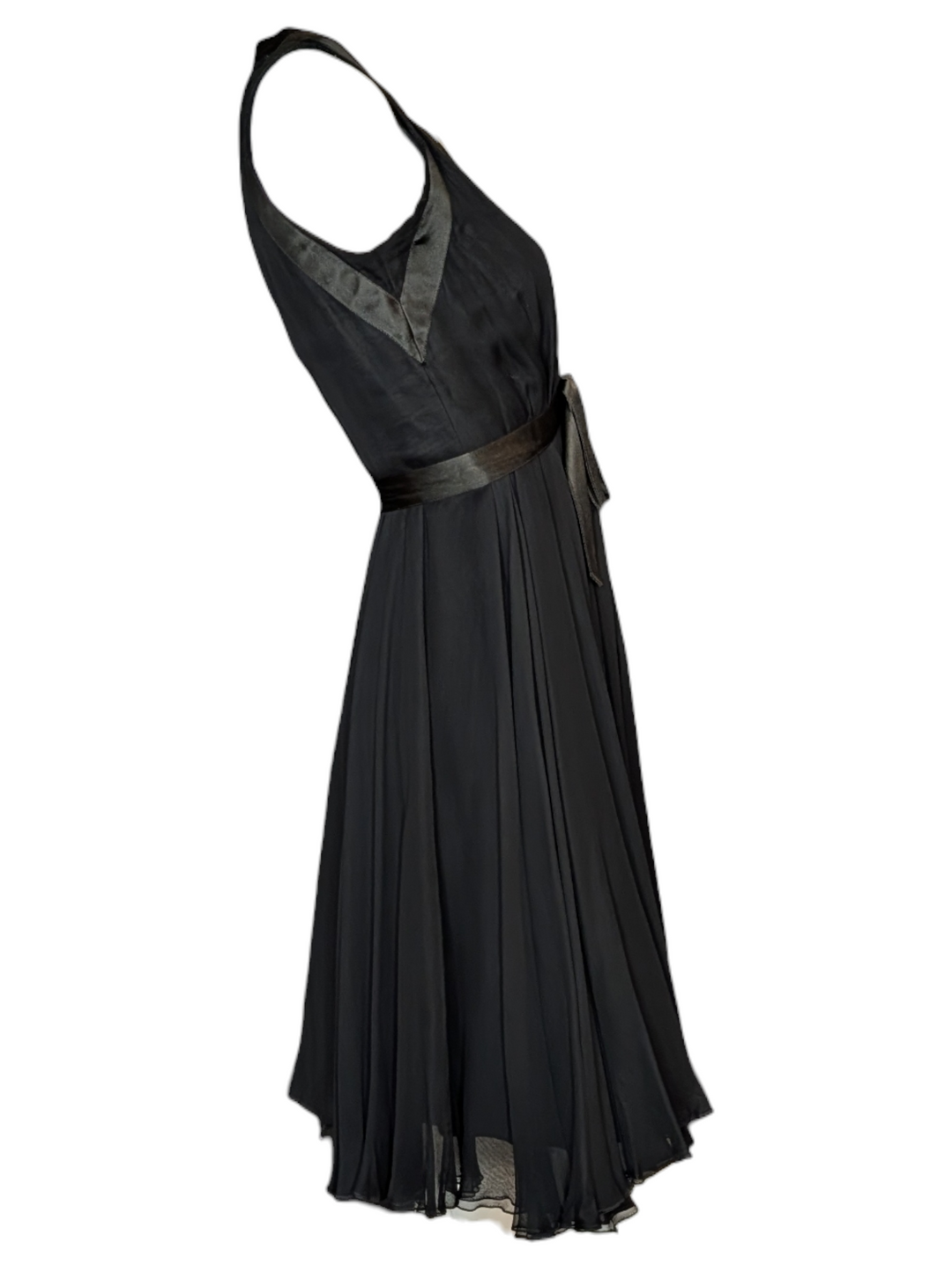 1960's Sarmi 1960s Black Chiffon Babydoll Dress