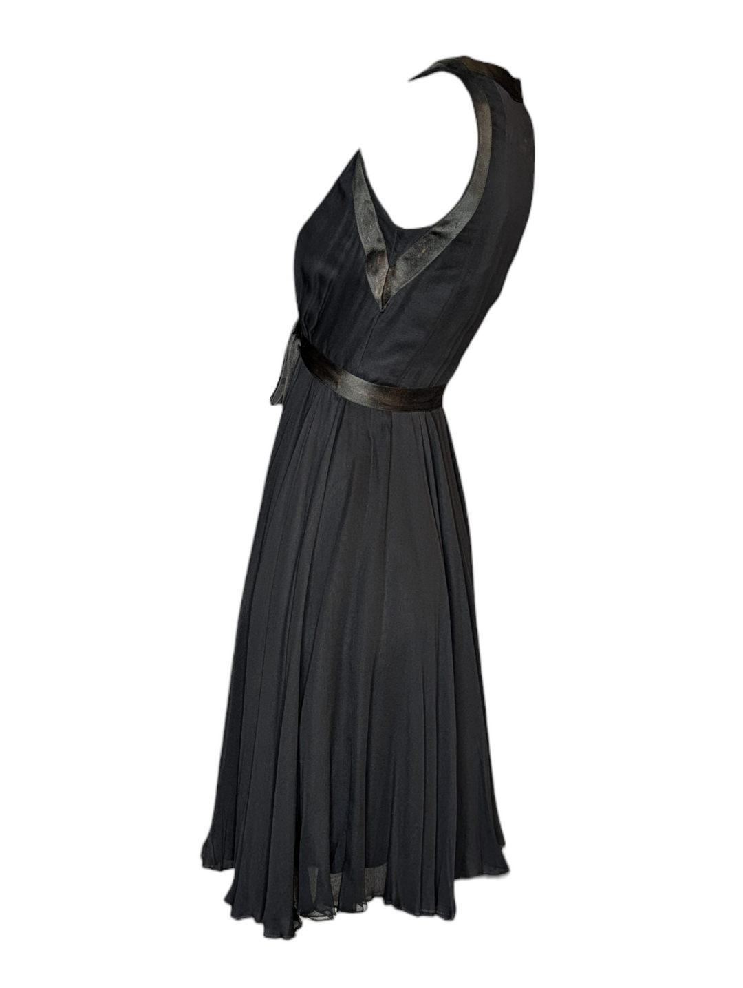1960's Sarmi 1960s Black Chiffon Babydoll Dress