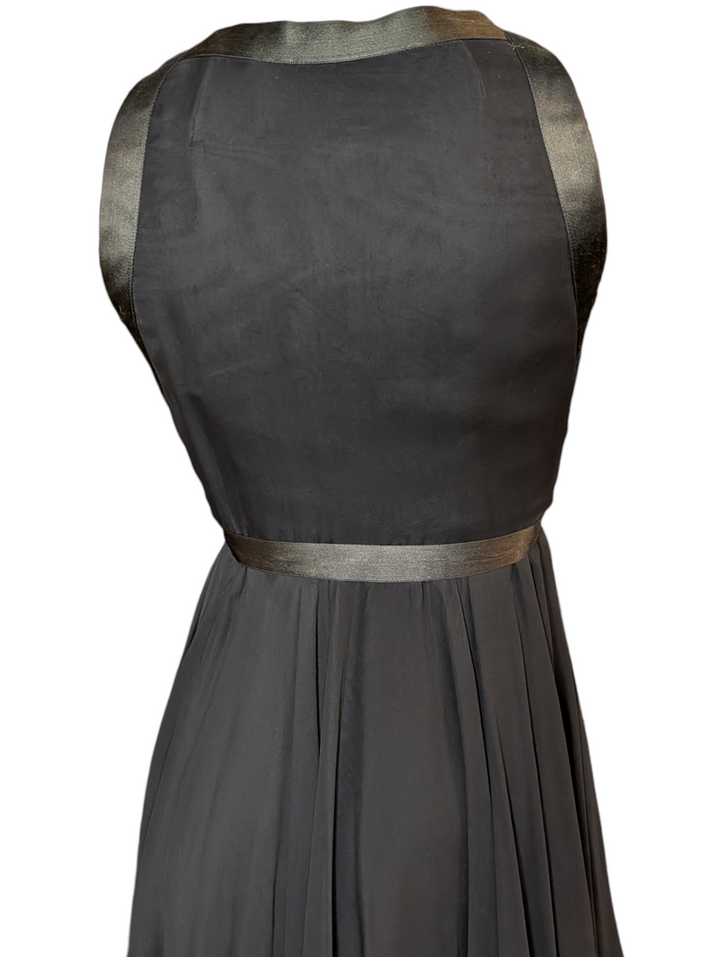 1960's Sarmi 1960s Black Chiffon Babydoll Dress