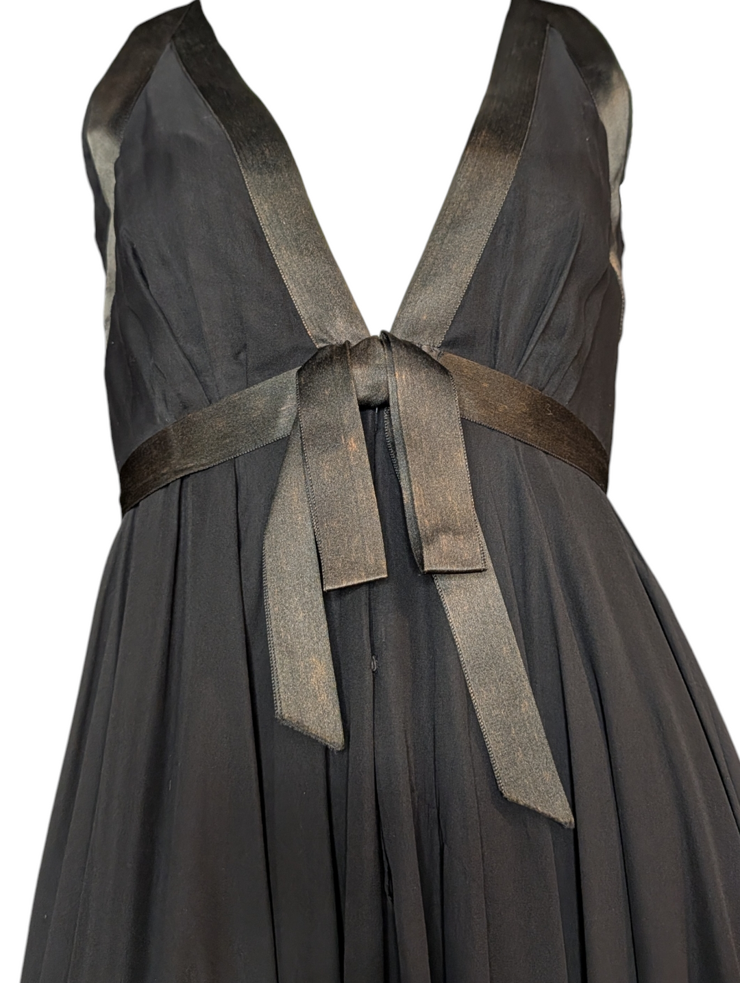 1960's Sarmi 1960s Black Chiffon Babydoll Dress