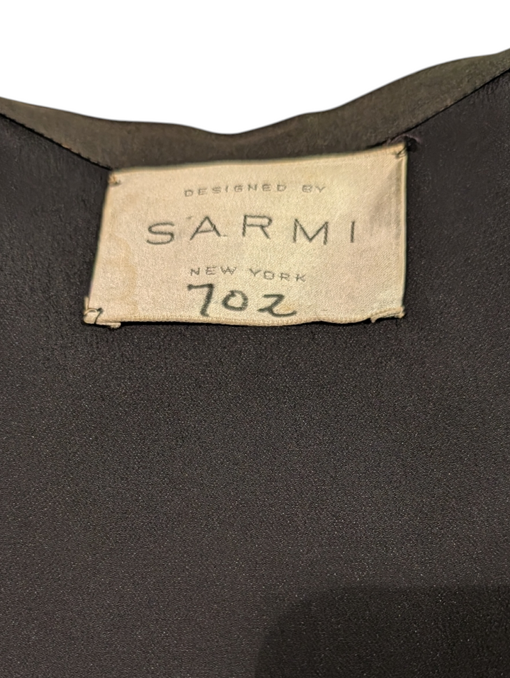 1960's Sarmi 1960s Black Chiffon Babydoll Dress