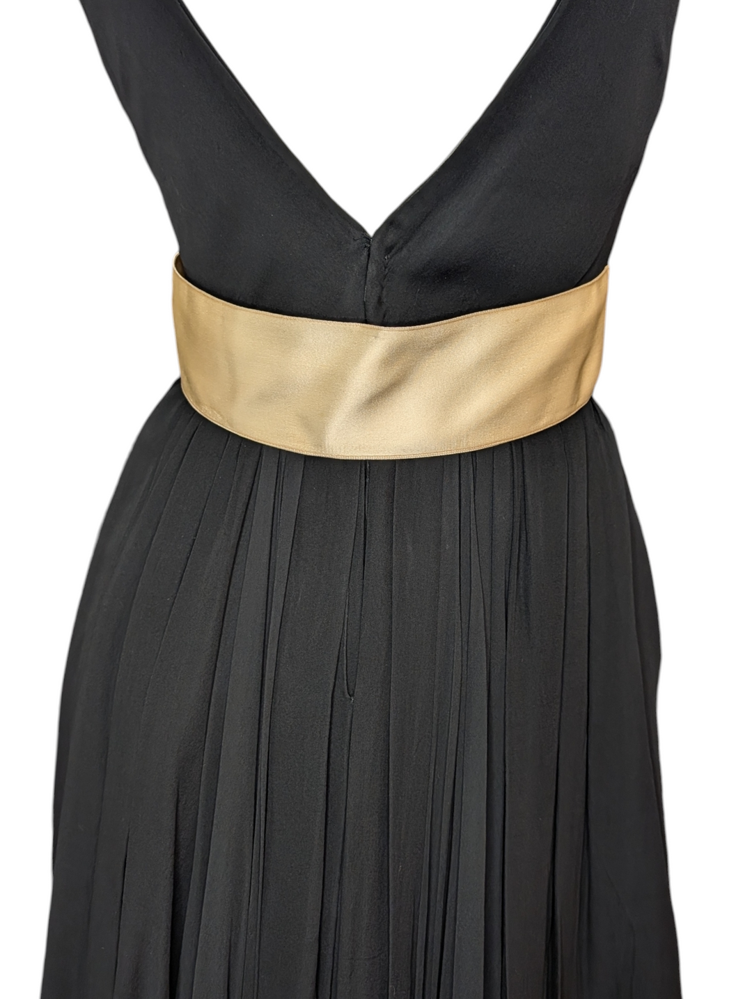 1960s Sarmi Black Chiffon Babydoll Dress with Ivory Satin Bow