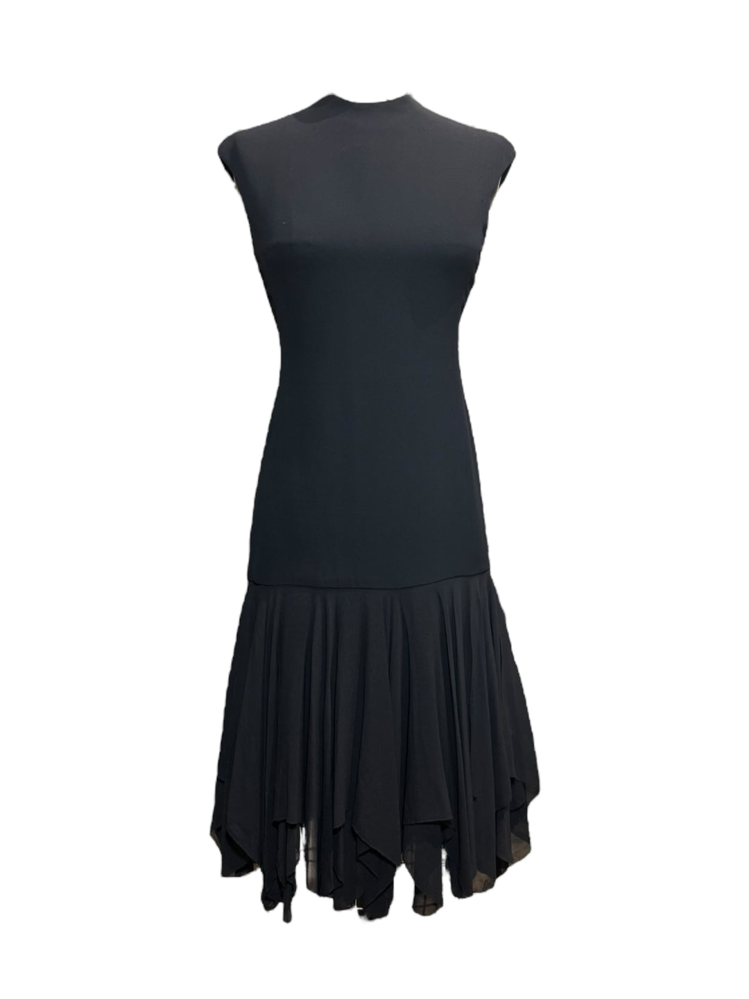 Mock Neck Black Silk Dress - SS 2009 Collection - RERACKED