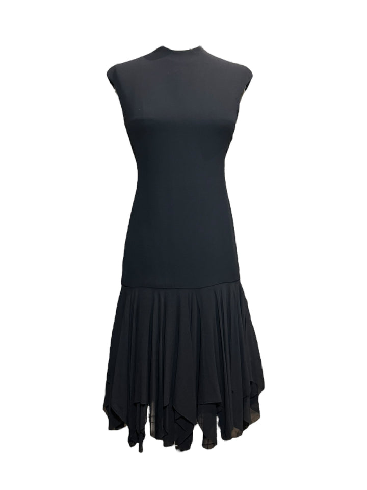Mock Neck Black Silk Dress - SS 2009 Collection - RERACKED