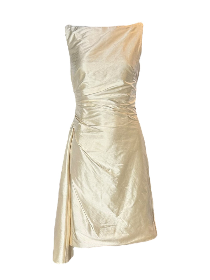 Vintage Late 1990s Asymmetrical Pearlescent Nylon Cocktail Dress