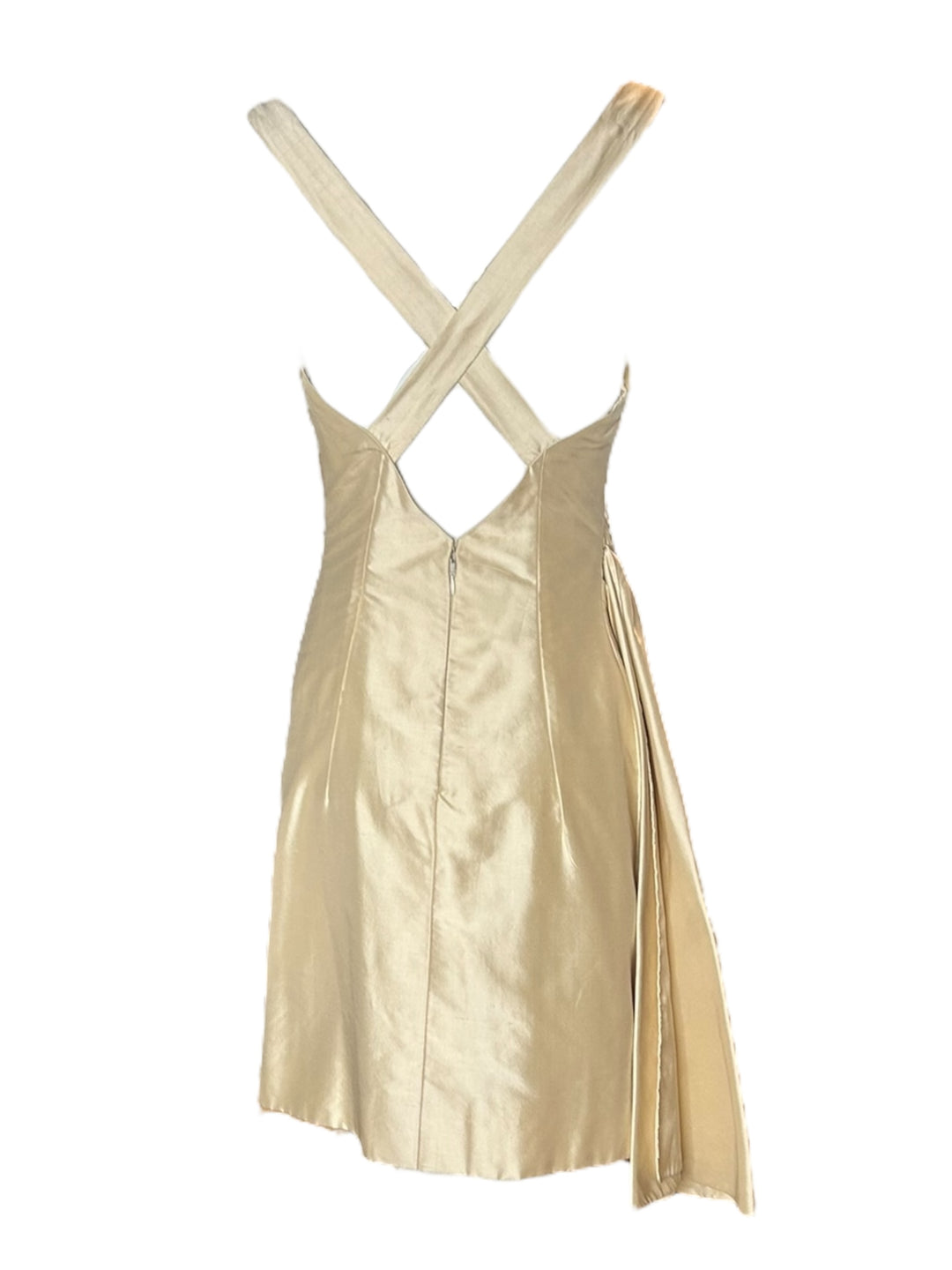 Vintage Late 1990s Asymmetrical Pearlescent Nylon Cocktail Dress