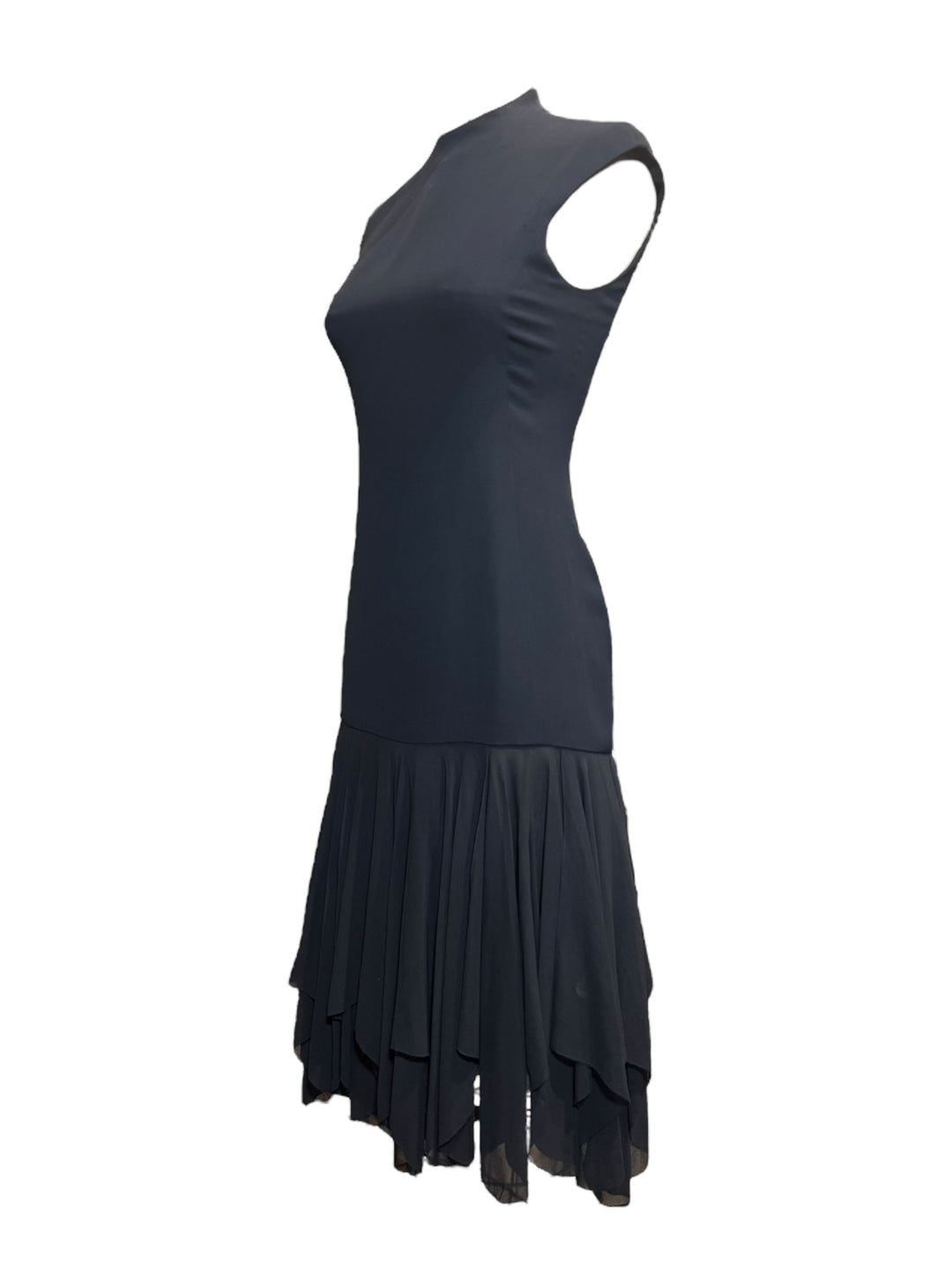 Mock Neck Black Silk Dress - SS 2009 Collection - RERACKED