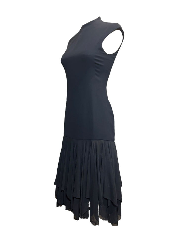 Mock Neck Black Silk Dress - SS 2009 Collection - RERACKED