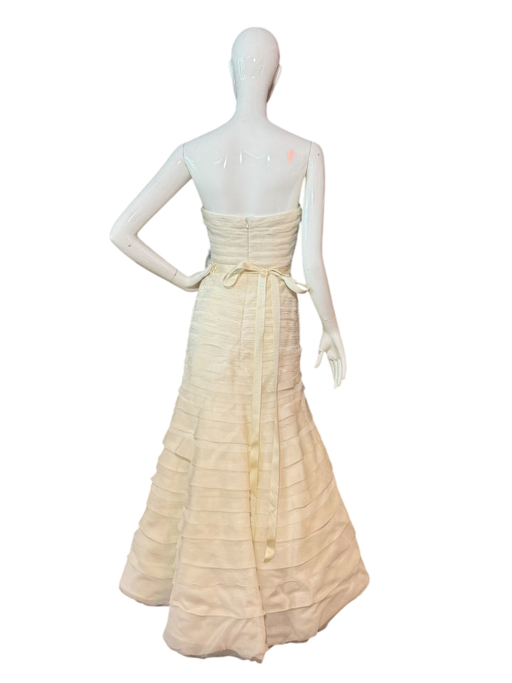 Vera Wang Silk Organza Tiered Gown with Custom Belt