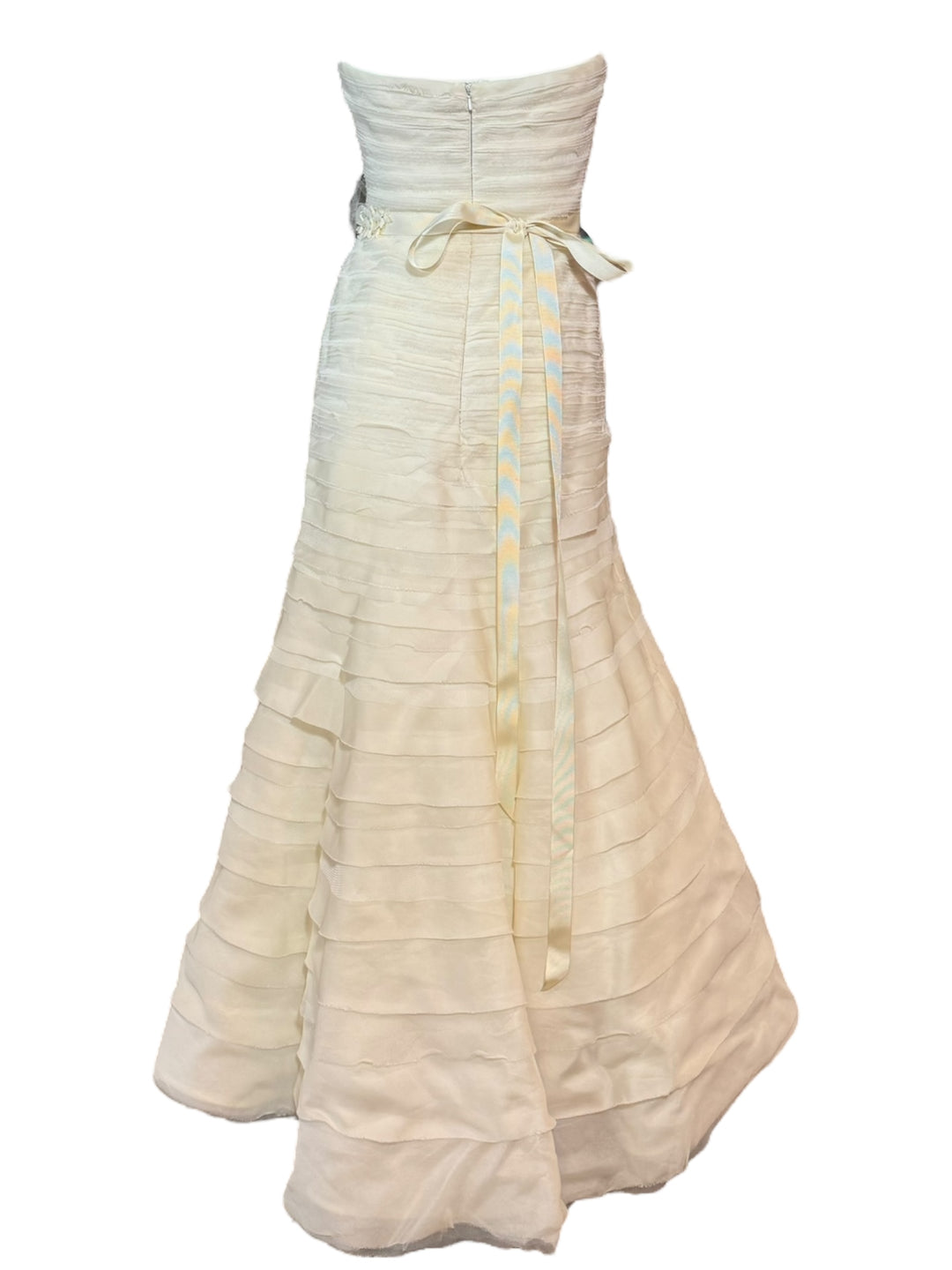 Vera Wang Silk Organza Tiered Gown with Custom Belt