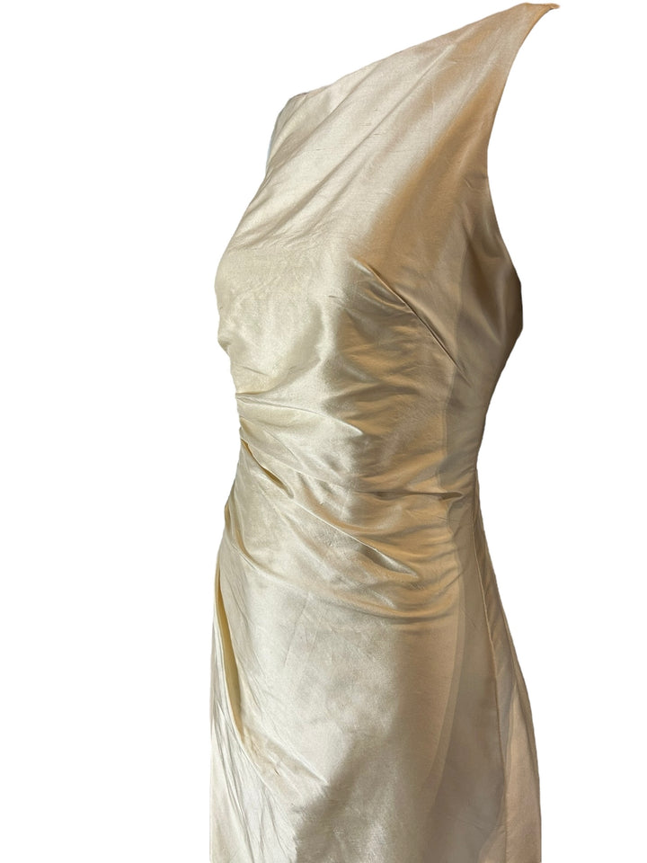 Vintage Late 1990s Asymmetrical Pearlescent Nylon Cocktail Dress