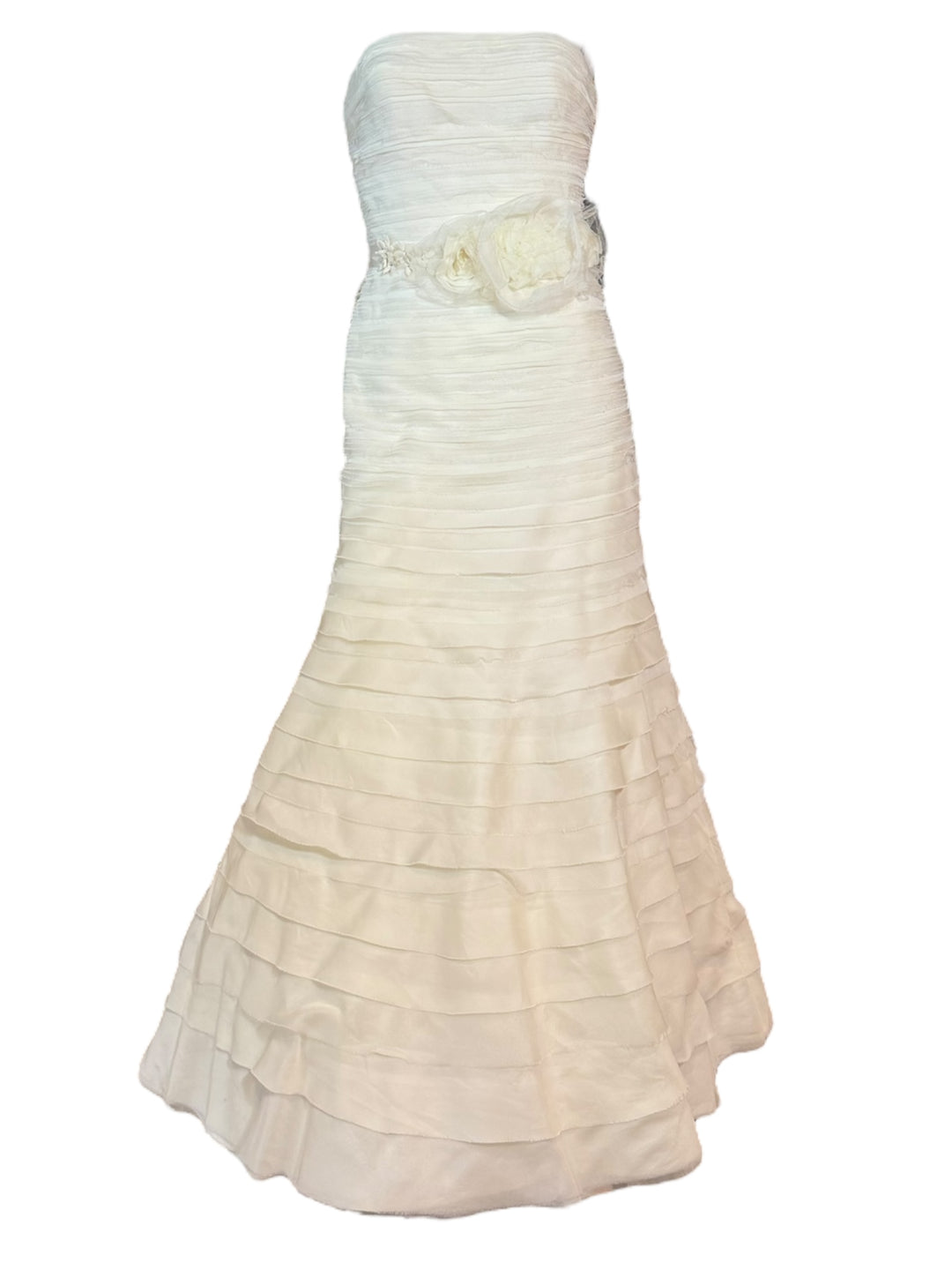Vera Wang Silk Organza Tiered Gown with Custom Belt