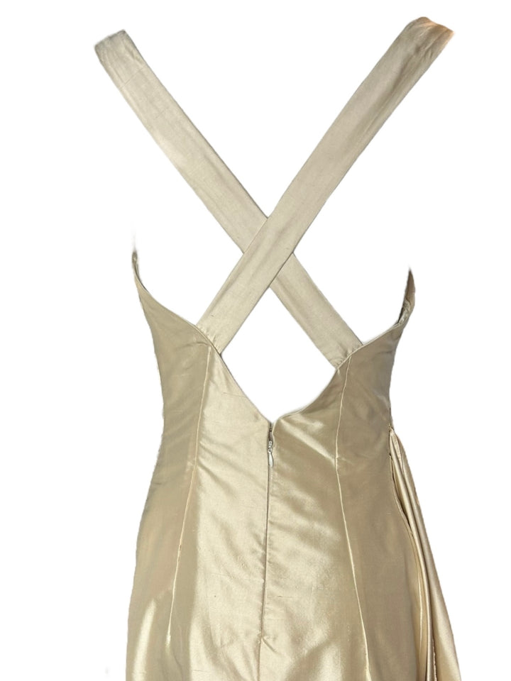 Vintage Late 1990s Asymmetrical Pearlescent Nylon Cocktail Dress