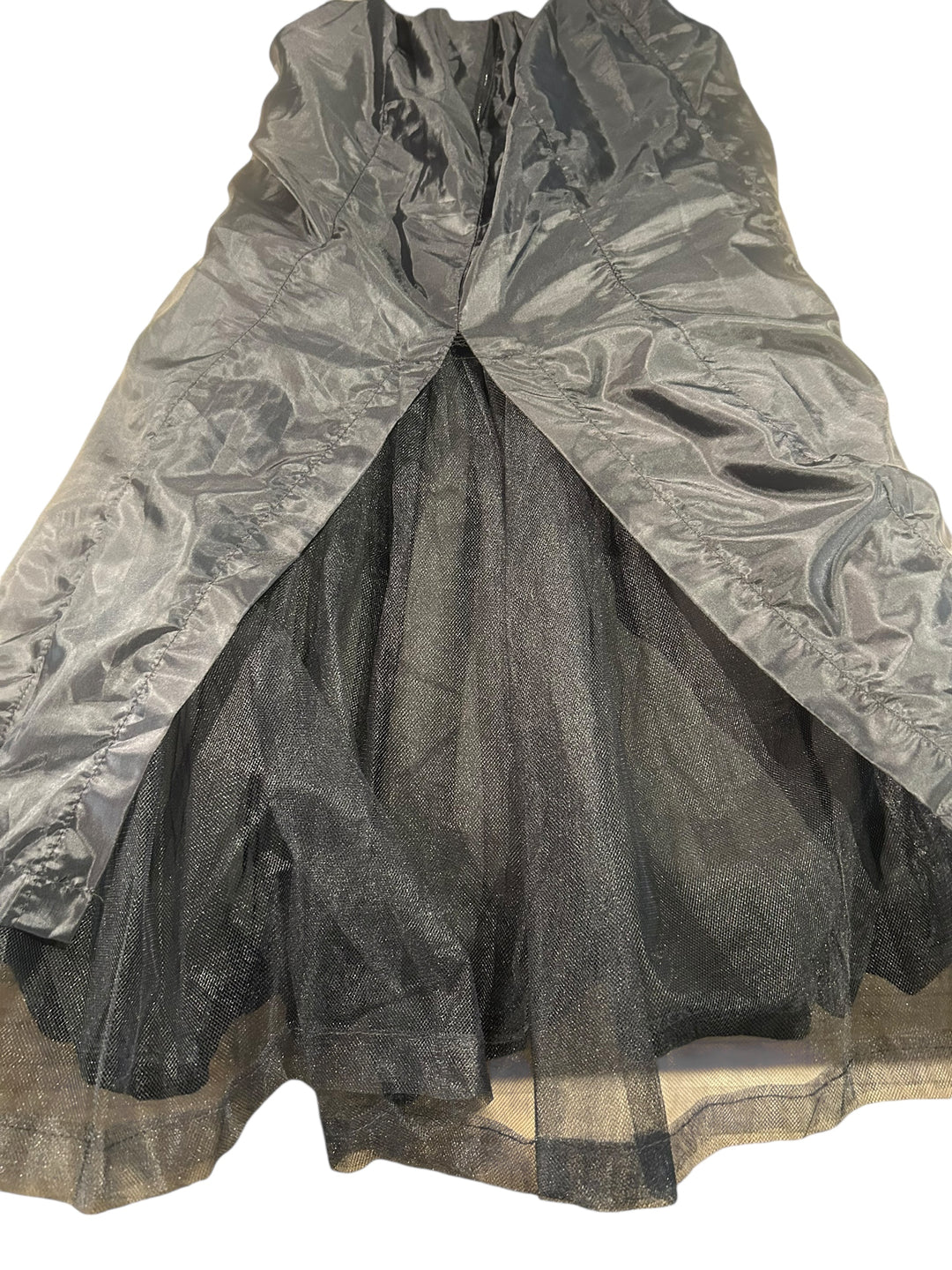 Victor Costa Structural Black Brocade Gown with Origami Pleating