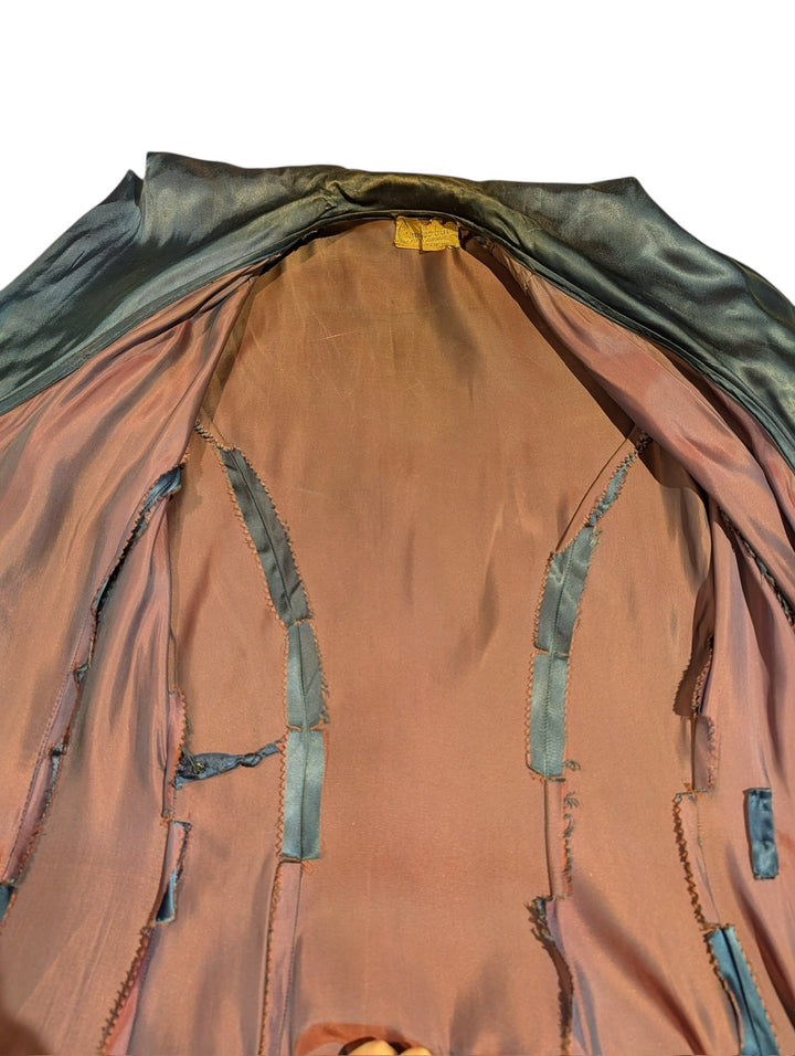 1940s Canterbury Midnight Blue Silk Wrap Gown