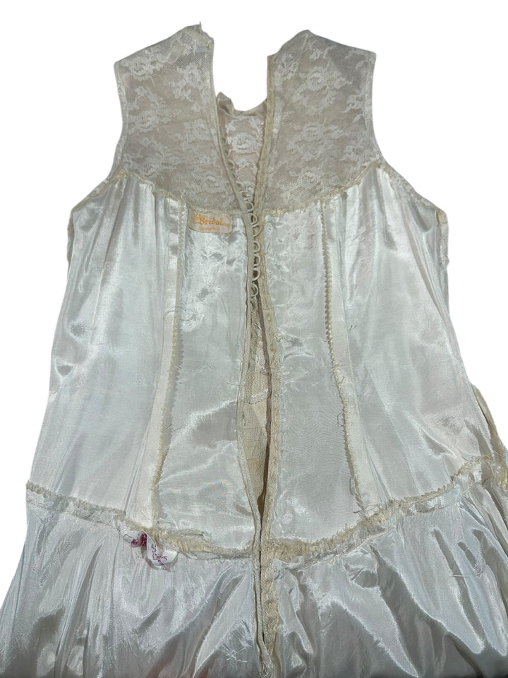 Vintage 1960s Silk Dupioni and Lace Wedding Gown
