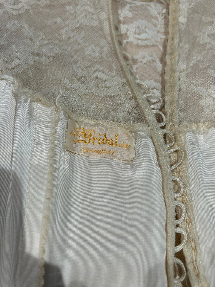 Vintage 1960s Silk Dupioni and Lace Wedding Gown
