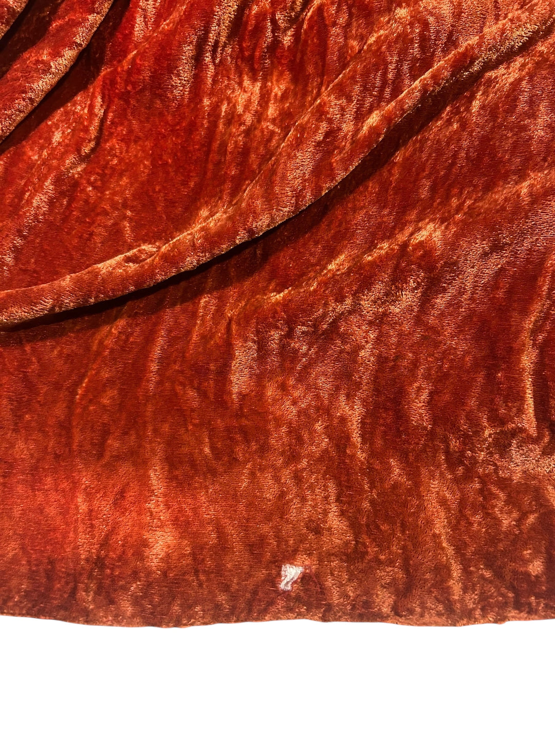 Vintage 1930s Grecian Inspired Crushed Velvet Evening Gown in Burnt Orange, Dresses, 1930s, RERACKED