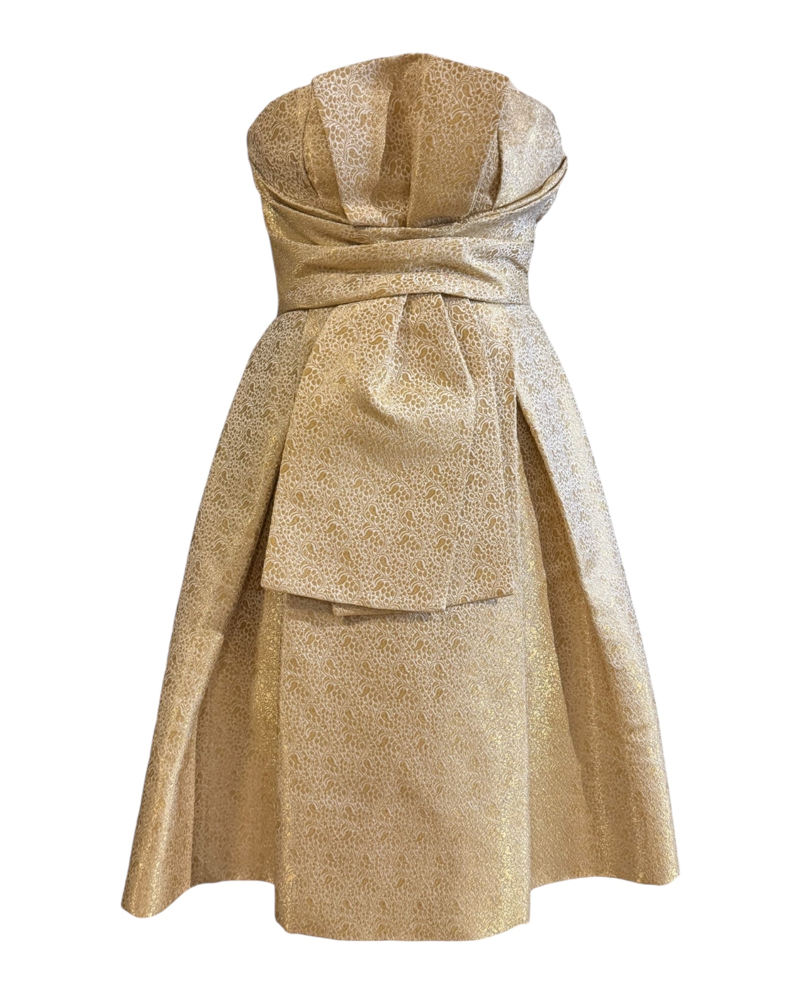 Christian Dior 1950's Strapless Gold Dress RERACKED Christian Dior 1950's Strapless Gold Dress RERACKED