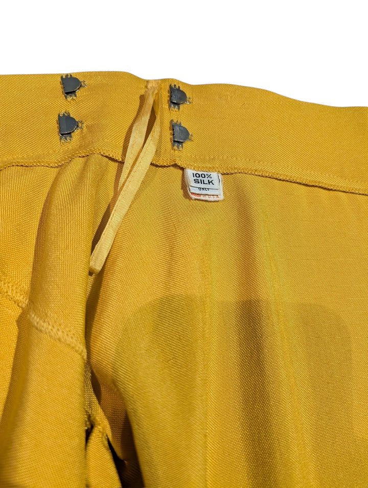 Early 1990s Donna Karan Yellow Silk Two-Piece Set