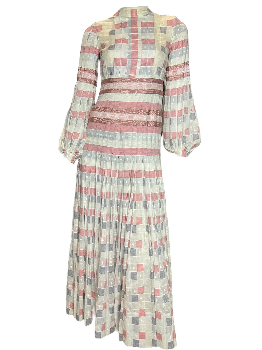 1940s Cardinali Pleated Jumpsuit with Pink Dupioni Ribbon