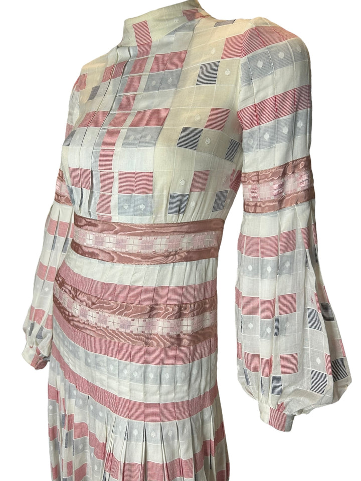 1940s Cardinali Pleated Jumpsuit with Pink Dupioni Ribbon