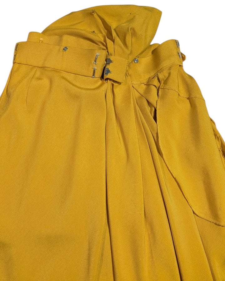 Early 1990s Donna Karan Yellow Silk Two-Piece Set