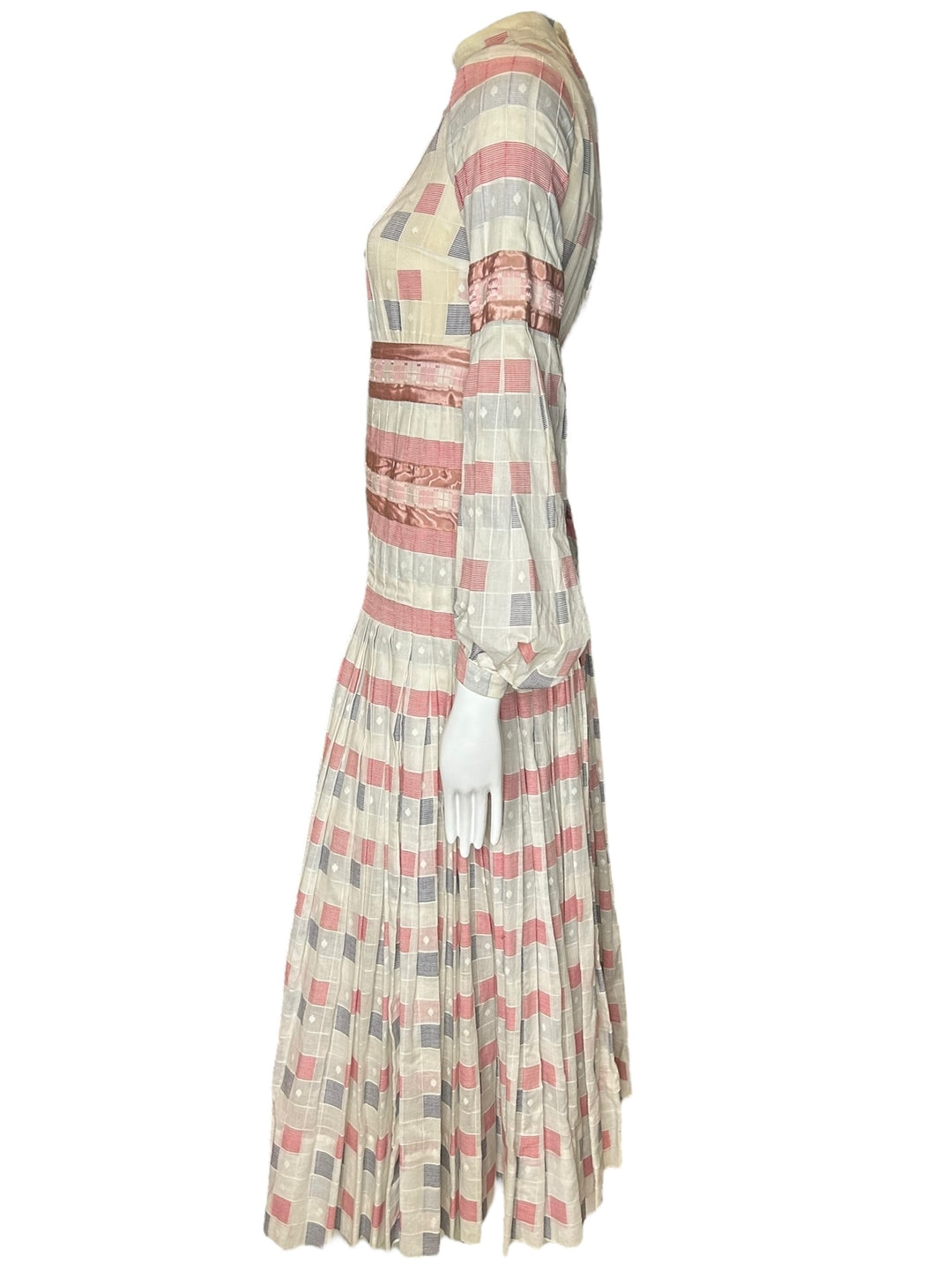 1940s Cardinali Pleated Jumpsuit with Pink Dupioni Ribbon