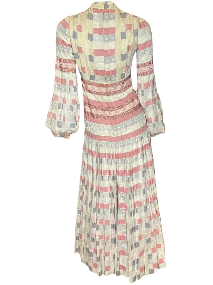 1940s Cardinali Pleated Jumpsuit with Pink Dupioni Ribbon
