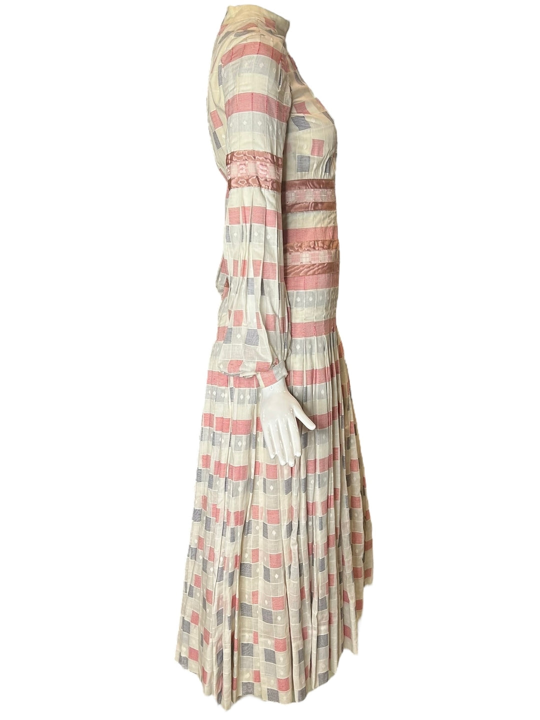1940s Cardinali Pleated Jumpsuit with Pink Dupioni Ribbon