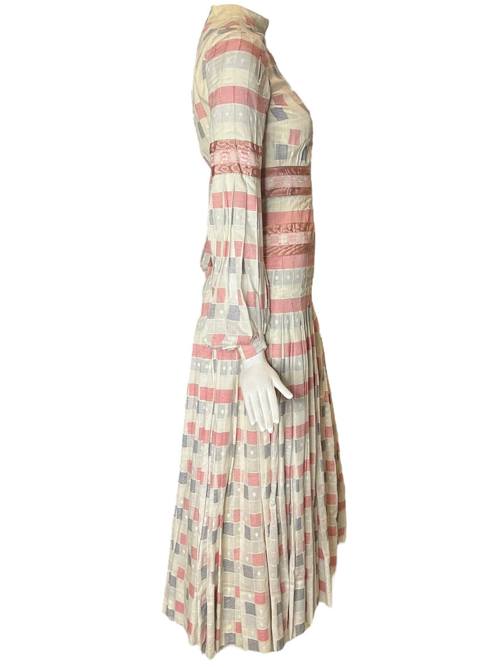 1940s Cardinali Pleated Jumpsuit with Pink Dupioni Ribbon