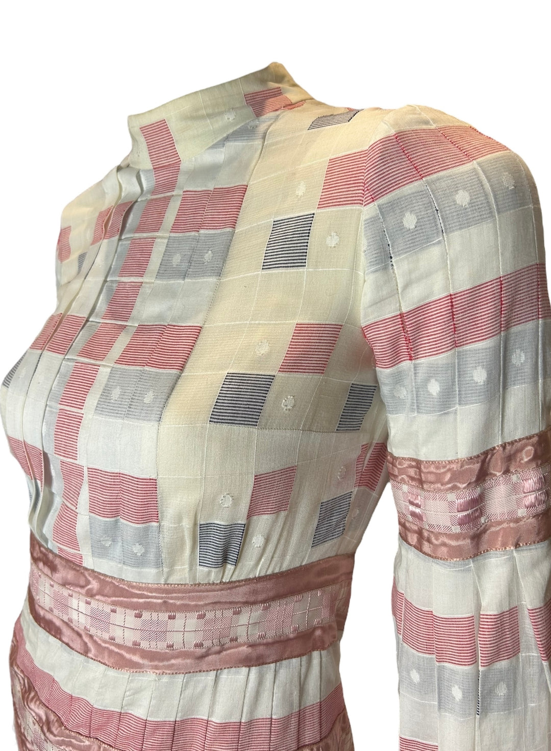 1940s Cardinali Pleated Jumpsuit with Pink Dupioni Ribbon