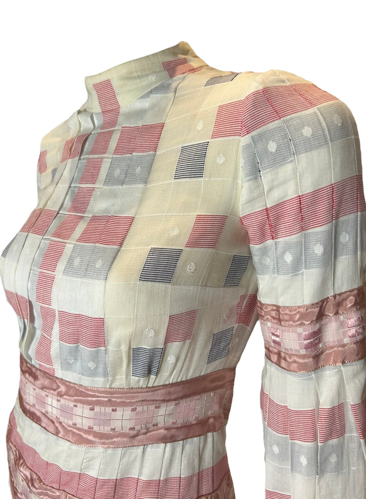 1940s Cardinali Pleated Jumpsuit with Pink Dupioni Ribbon