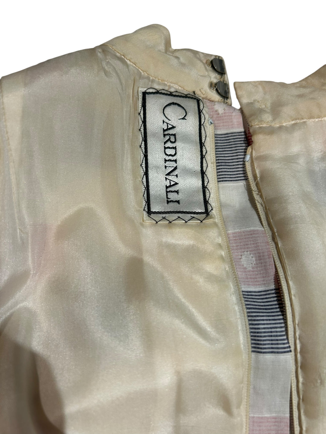 1940s Cardinali Pleated Jumpsuit with Pink Dupioni Ribbon