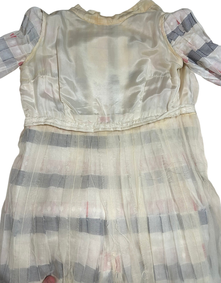1940s Cardinali Pleated Jumpsuit with Pink Dupioni Ribbon