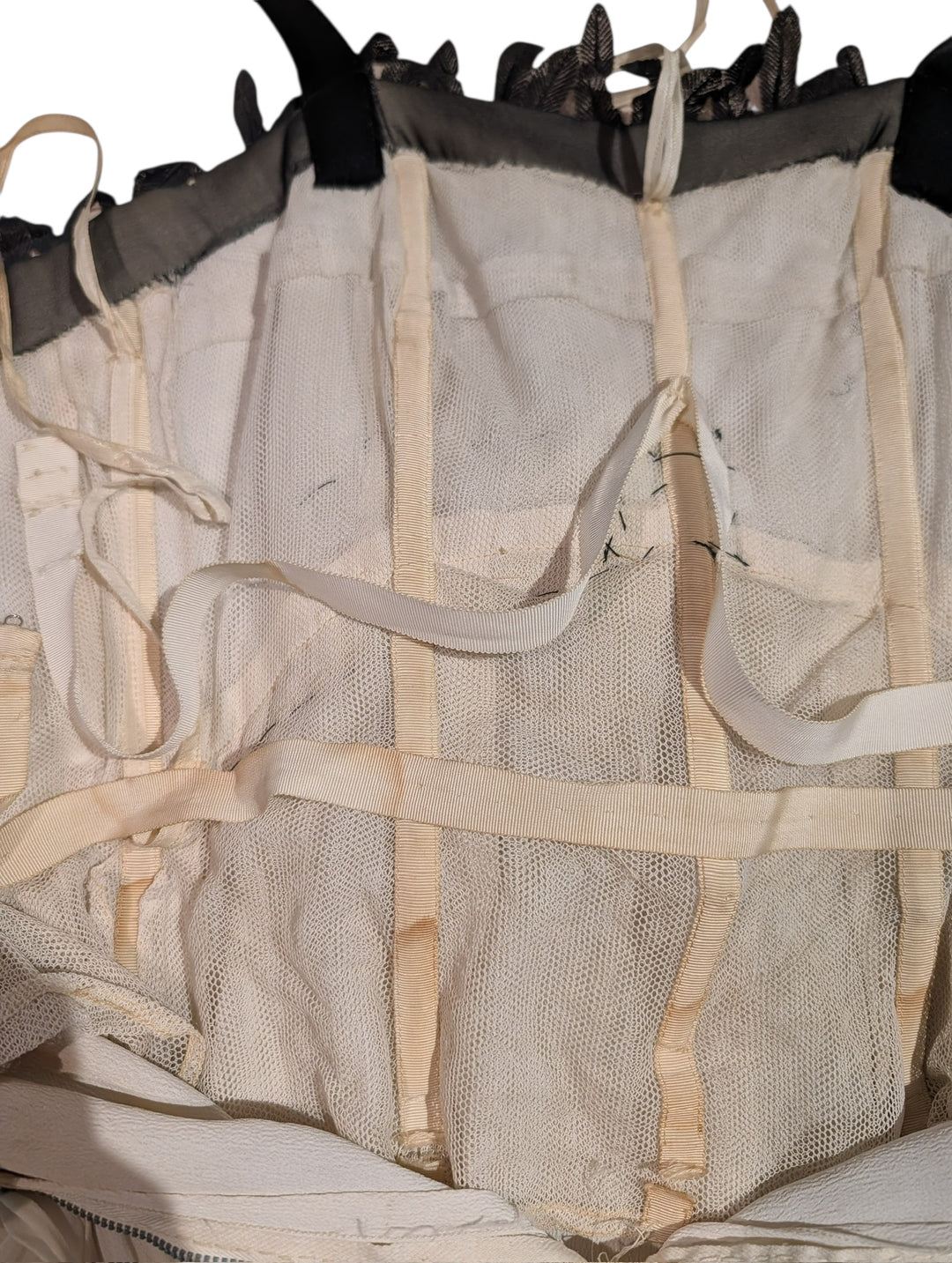 1960s Evelyn Byrnes Silk Chiffon Gown with Feather Appliqué Bust