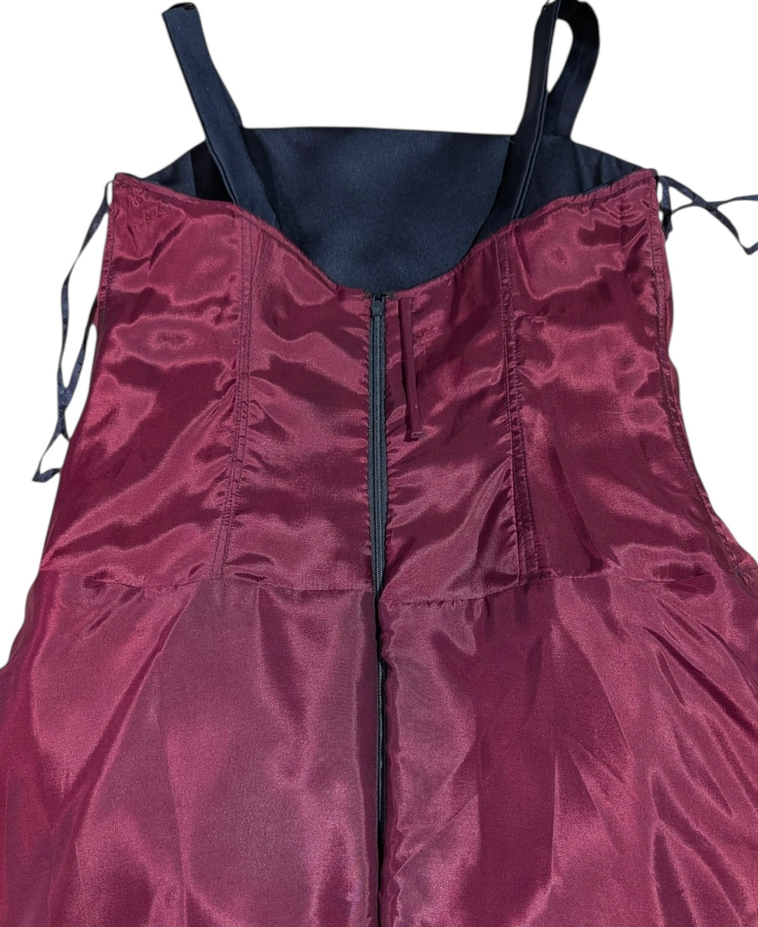 1960s Navy Rayon Drop-Waist Gown with Pockets