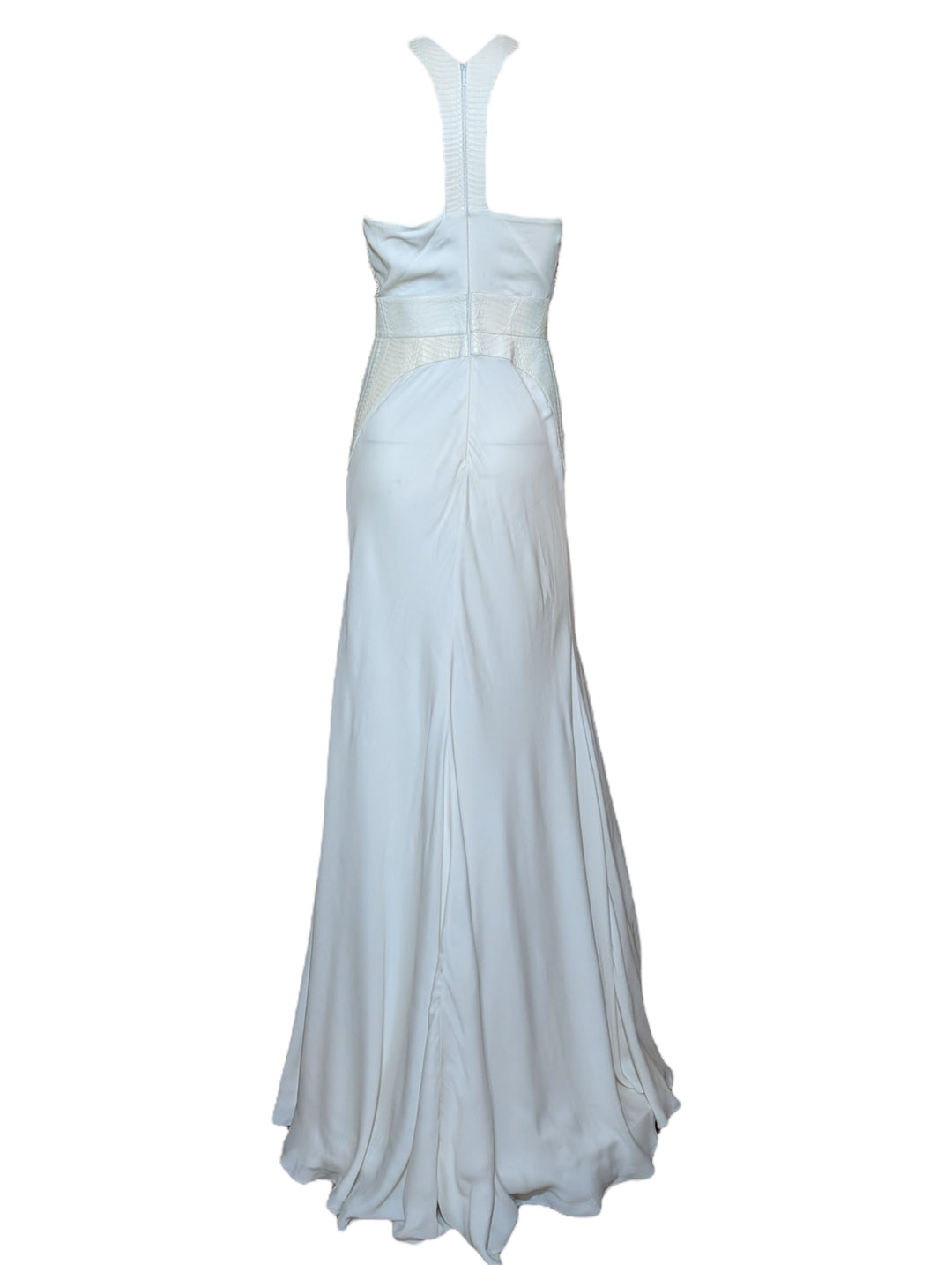 Roberto Cavalli 2010s Beaded Wedding Gown with Snake Leather Panels