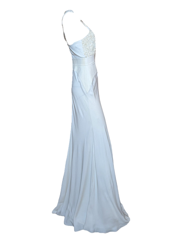 Roberto Cavalli 2010s Beaded Wedding Gown with Snake Leather Panels