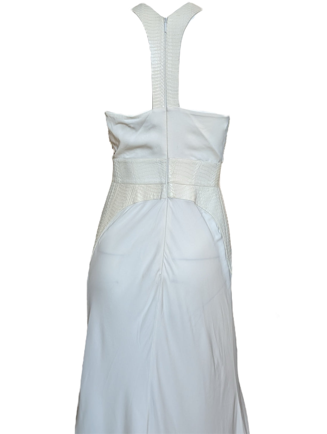 Roberto Cavalli 2010s Beaded Wedding Gown with Snake Leather Panels