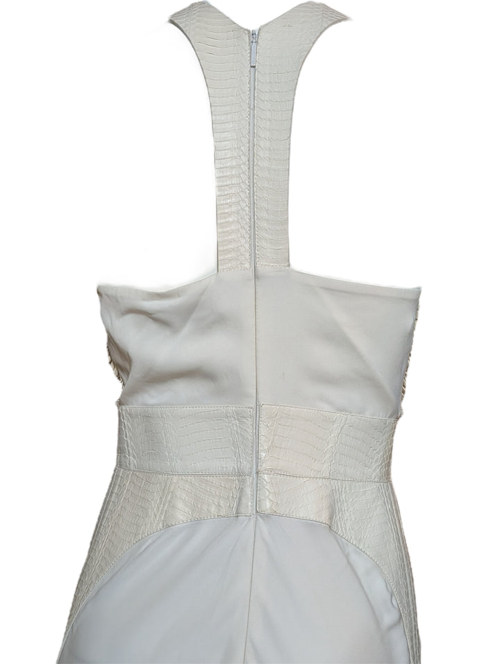 Roberto Cavalli 2010s Beaded Wedding Gown with Snake Leather Panels