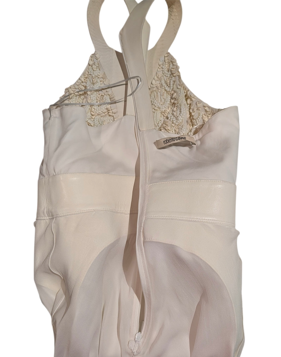 Roberto Cavalli 2010s Beaded Wedding Gown with Snake Leather Panels